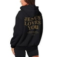 thumbnail image 4 of Jesus Loves You Hoodie 2025 Long Sleeve Zip Up Christian Hoodies with Pockets Hooded Sweatshirt Hoodie Women Jacket, 4 of 7