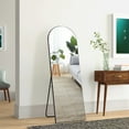 thumbnail image 2 of 64"x21" Arched Full Length Mirror Full Body Floor Mirror with Stand for Bedroom Cloakroom, Black, 2 of 7