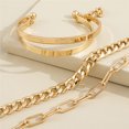 thumbnail image 3 of YOBEST Punk Letter Cuff Bracelets Set for Women, Gold Color Chain, Wedding Jewelry Accessories, 2025 New Fashion Bangles, 3 of 4