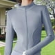 thumbnail image 4 of Chaqueta para correr, Tops para gimnasio, ropa para ejercicios de Fitness para mujer, chaqueta deportiva ligera y cómoda de secado rápido a la moda S Gris Azul, 4 of 8