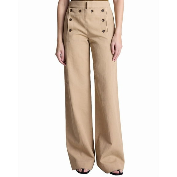A.L.C. womens Lucas Linen-Blend Pant, 2, Beige