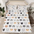 thumbnail image 2 of Castle Fairy Kids Children Teens Cute Dogs Cats 4 Pieces Queen Sheet Sets,Cartoon Pets Ultra Soft Flat Sheet,Kawaii Animal Queen Fitted Sheet,Luxury Bedroom Decor, 2 of 7