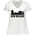 thumbnail image 3 of Inktastic New Orleans Skyline Grunge Women's Plus Size V-Neck T-Shirt, 3 of 5