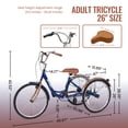 thumbnail image 4 of Naipo Adult Tricycle 7 Speed Trikes 3 Wheel 26'' Bikes for Adults, Trike for Women Men, Rear Removable Wheeled Baskets - Seniors & Commuters, 350 lb - Blue Brown, 4 of 10