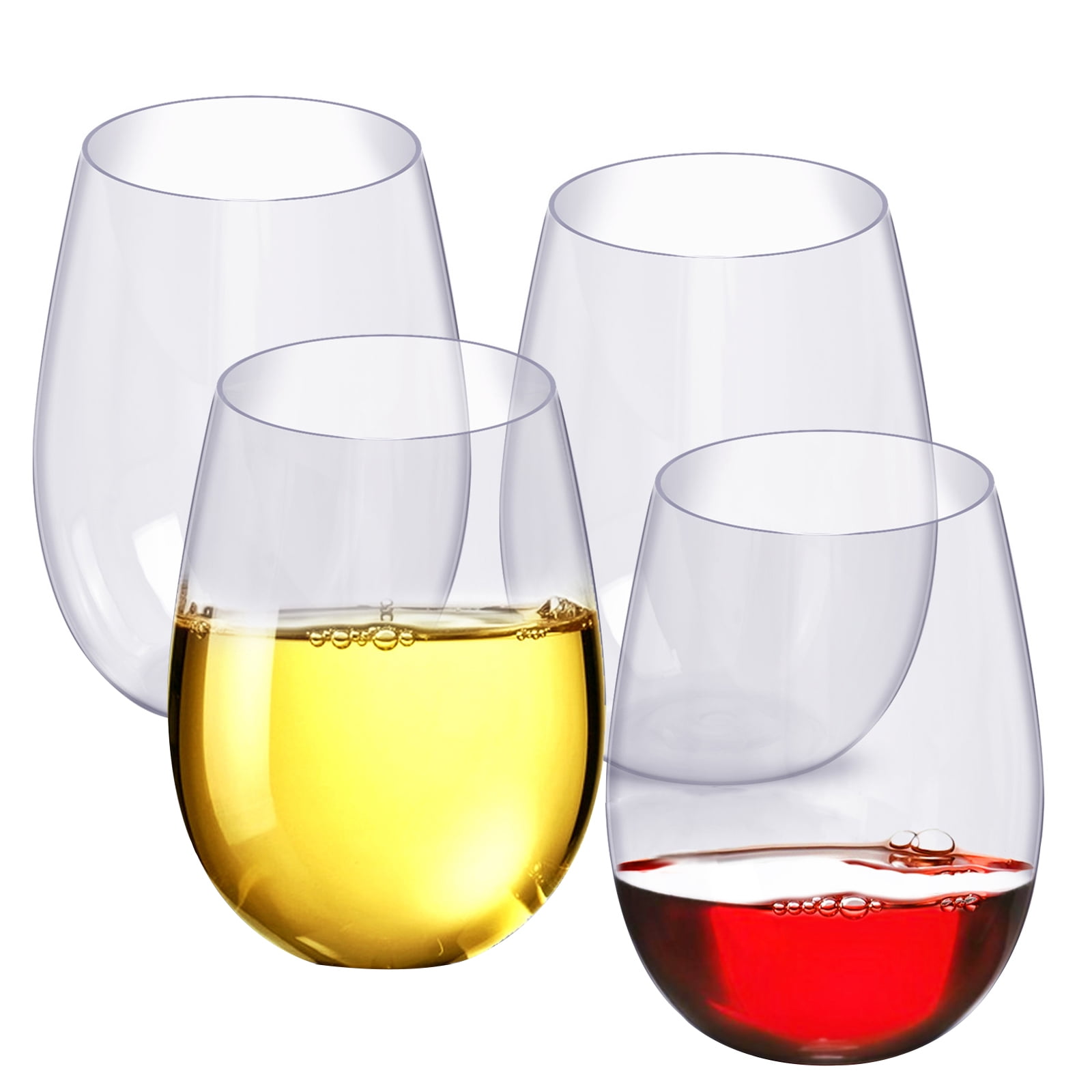Set of 2 Stemless Glasses Unique Aura Aerating No Spill Wine Glasses 