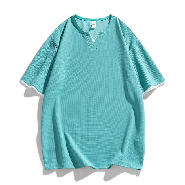 pstuiky camisetas de hombre, Camisa informal de manga corta con solapa y botones sólidos para hombre ropa de hombre m