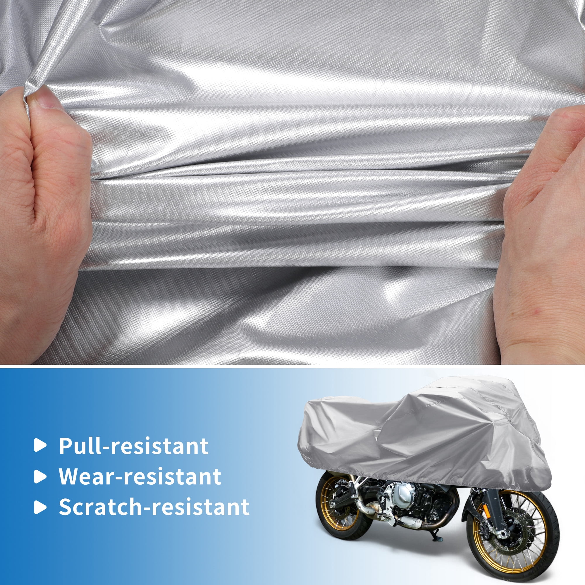 Unique Bargains Motorcycle Cover Outdoor Half Cover 420D-PU 104.33"x41.34"x25.59"