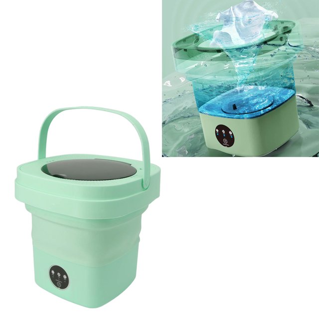 Portable Washing Machine, 6.5L Folding Mini Washing Machine Bucket Washer for Socks Underwears or Small Items, Fully Automatic Deep Cleaning Spin Dryer for Camping, RV, Travel
