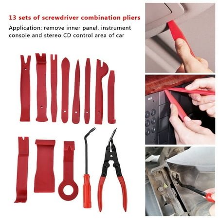 

Brrnoo Trim Removal Tool Door Interior Clip Remover Seal Trim Removal Pry Bar Panel Door Interior Clip Remover With Pliers Tool Kit