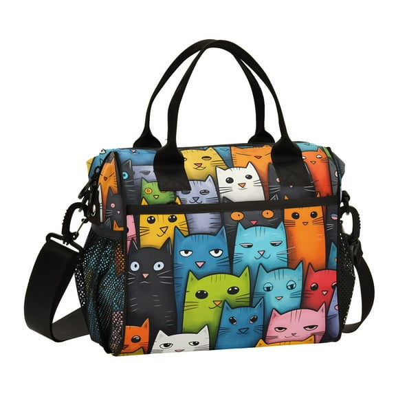 Cats Full Cooler Bag Lunch Bag Soft Cooler Cooling Tote Insulated Lunch Box for Adult Men Women
