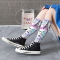 thumbnail image 6 of Picia Women Crew Soft Moisture-wicking Socks Eiffel Tower and Hearts Pattern Design Cotton Socks, One Size fit All, 6 of 9