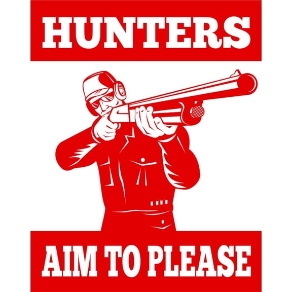 Design With Vinyl Hunters Aim To Please Artwork hunting Deer Season Deer Hunting Lover Hunter Wall Decal for Family - Buck Antlers Bow Arrow Themed Decal - Size: 8 In x 12 In