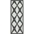 thumbnail image 2 of Unique Loom Outdoor Modern Collection Area Rug (2' x 5' 3" Runner Black and White), 2 of 6