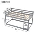 thumbnail image 3 of Tcbosik Twin Over Twin Size Wood Bunk Bed, Bed Frame with Built-in Ladder and Full-Length Guardrail. No Box Spring Needed, Easy Assembly, Gray, 3 of 7