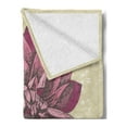 thumbnail image 2 of Boho Soft Flannel Fleece Blanket, Vintage Dahlia Flower with Murky Grunge Featured Background Growth Bohemian Pattern, Cozy Plush for Indoor and Outdoor Use, 60" x 80", Purple Khaki, by Ambesonne, 2 of 5