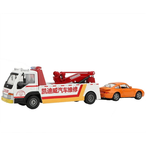 Road Wrecker Rescue Truck Kids Car Toy Tow Truck Toy 1:50 Model Car Light Sound Rescue Truck Engineering Road Wrecker Kids Toy Gift