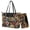 Black- Dragonfly Daisy Floral, variant on Deer Elk Forest Camo Print Purse and Wallet Set for Women Top Handle Purse Shoulder Tote Bag Hobo Bag Handbag, Large Tote Shoulder Handbag with Matching PU Wallet