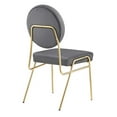 thumbnail image 4 of Side Dining Chair, Grey Gray Gold, Velvet, Mid Century Kitchen Cafe Bistro Hospitality Restaurant, Modern Contemporary Boutique HB34611, 4 of 10