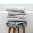 thumbnail image 3 of Noble Linens 4 Piece Farmhouse Cotton Bath Towel Set, Light Gray, 3 of 12