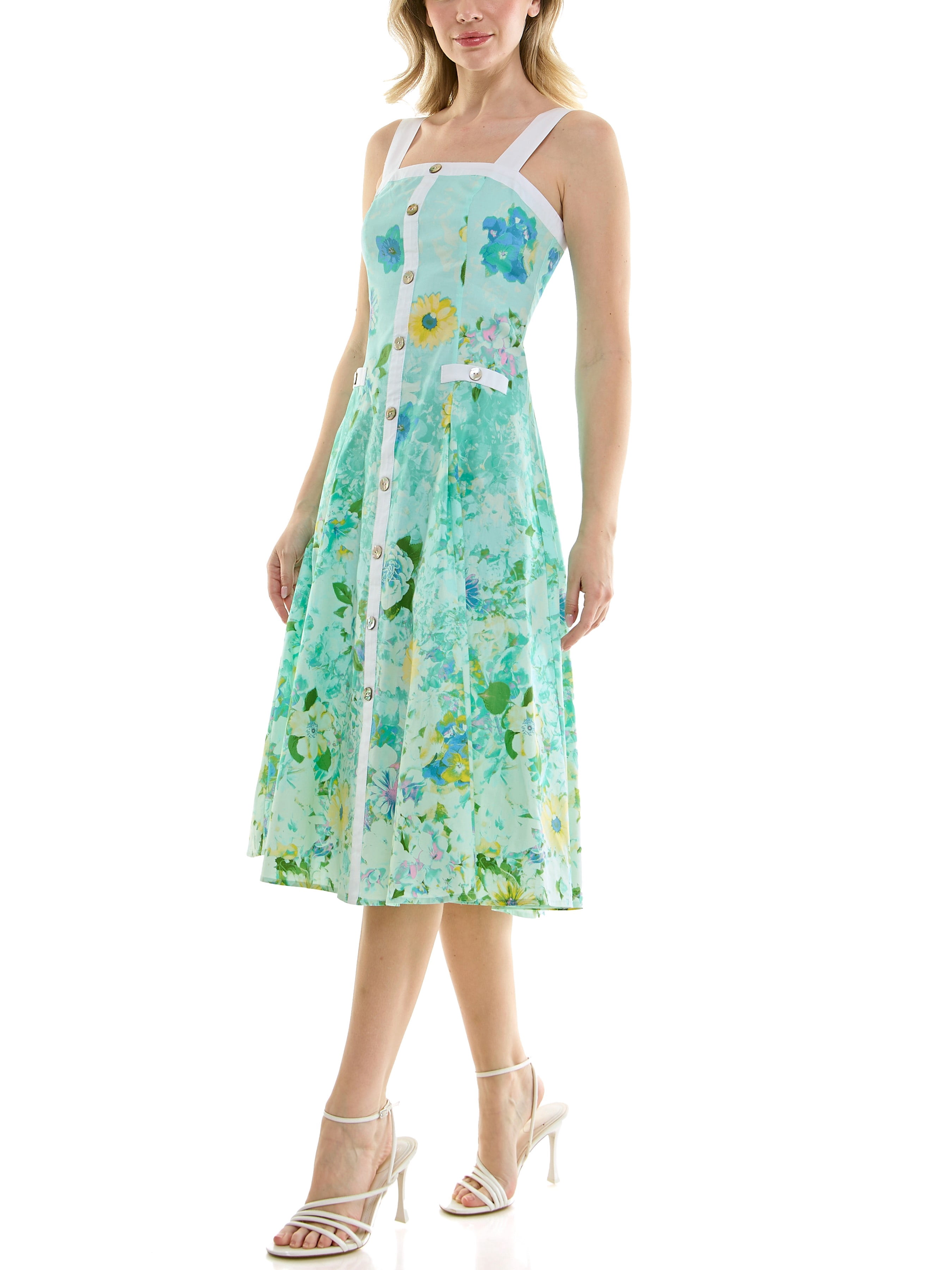 Nicole Miller Women's Button Front Midi Dress, Sizes 4-16