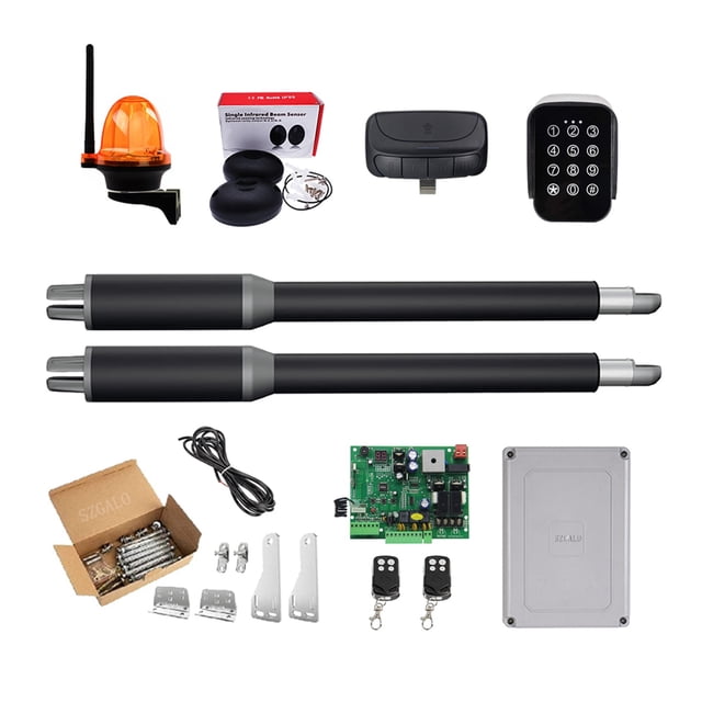 Gate Openers Linear Actuator DC Worm Gear Automatic Swing Gate Opener For Driveway (Photocells, Lamp,Push Button,GSM Operator Optional) ,Ultra-Quiet Operation