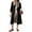 Black, variant on Lentta Womens Long Trench Coat Single Breasted Oversized Windproof Overcoat Fashion Outerwear