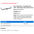 thumbnail image 2 of Rear Trailer Hitch - Compatible with 1992 - 2006 Toyota Camry Sedan 4-Door 1993 1994 1995 1996 1997 1998 1999 2000 2001 2002 2003 2004 2005, 2 of 4