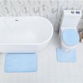 thumbnail image 3 of Injueey Tapa de inodoro absorbente suave, Pedestal de baño moderno de poliéster, 3 uds., cómoda y fácil Juegos de accesorios de baño gris, 3 of 6