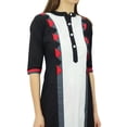 thumbnail image 2 of Phagun Tunique en Coton pour Femmes, Kurta Droite Décontractée d'Été avec Col Chinois, 2 of 8