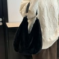 thumbnail image 7 of Zunfee Affordable Furry Hobo Bag for Women - 100% Polyester, Faux Leather Strap, Black, Free Size, Eco-Friendly, Casual Shoulder Bag for Daily Use, 7 of 7