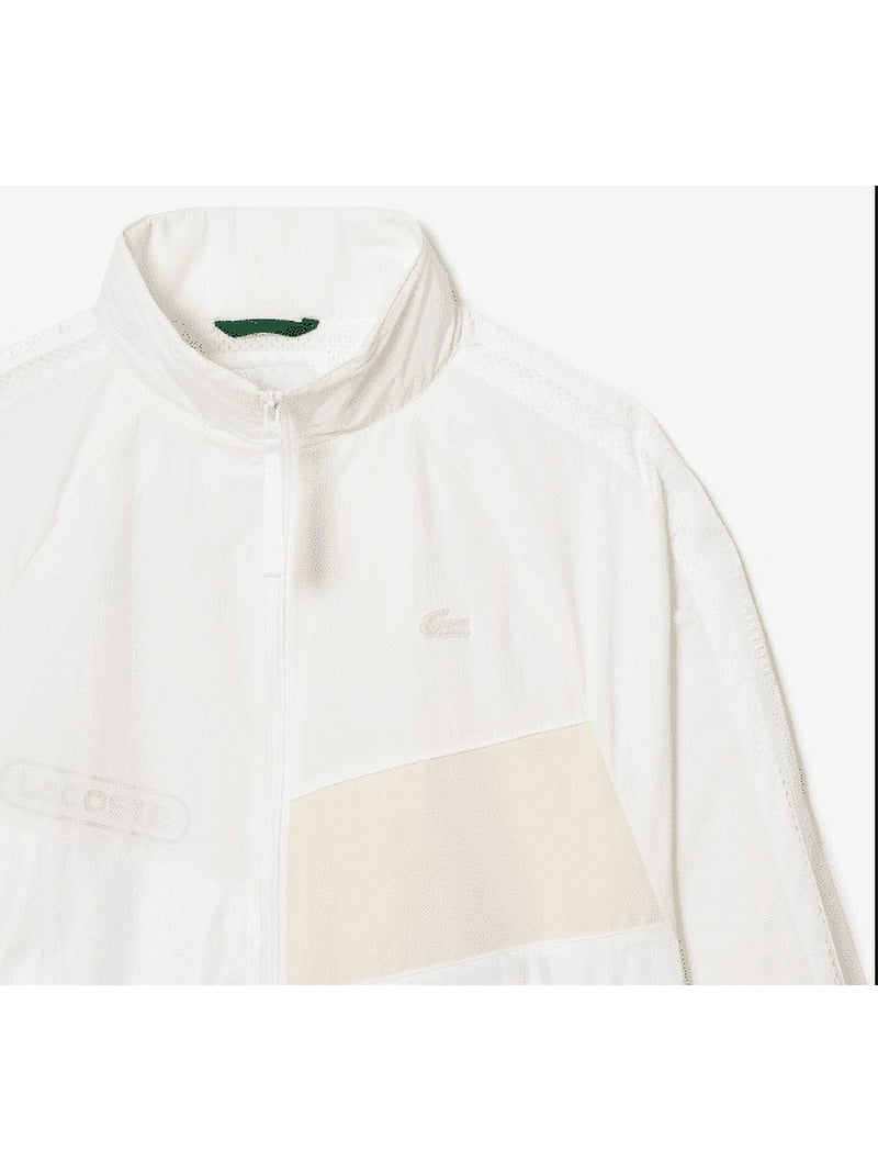 Lacoste WHITE Men's Oversized Water-Resistant Patchwork Lacoste WHITE Men's Oversized Water-Resistant Patchwork