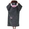 thumbnail image 2 of Adult Soft Pullover Hooded Robe Funny Cartoon Plush Loungewear,  Silly Onesie Big Mouth Monster Pajamas, Plush Hooded Lounge Dress for Halloween Party, Oversized Fleece Homewear for Family Matching, 2 of 19