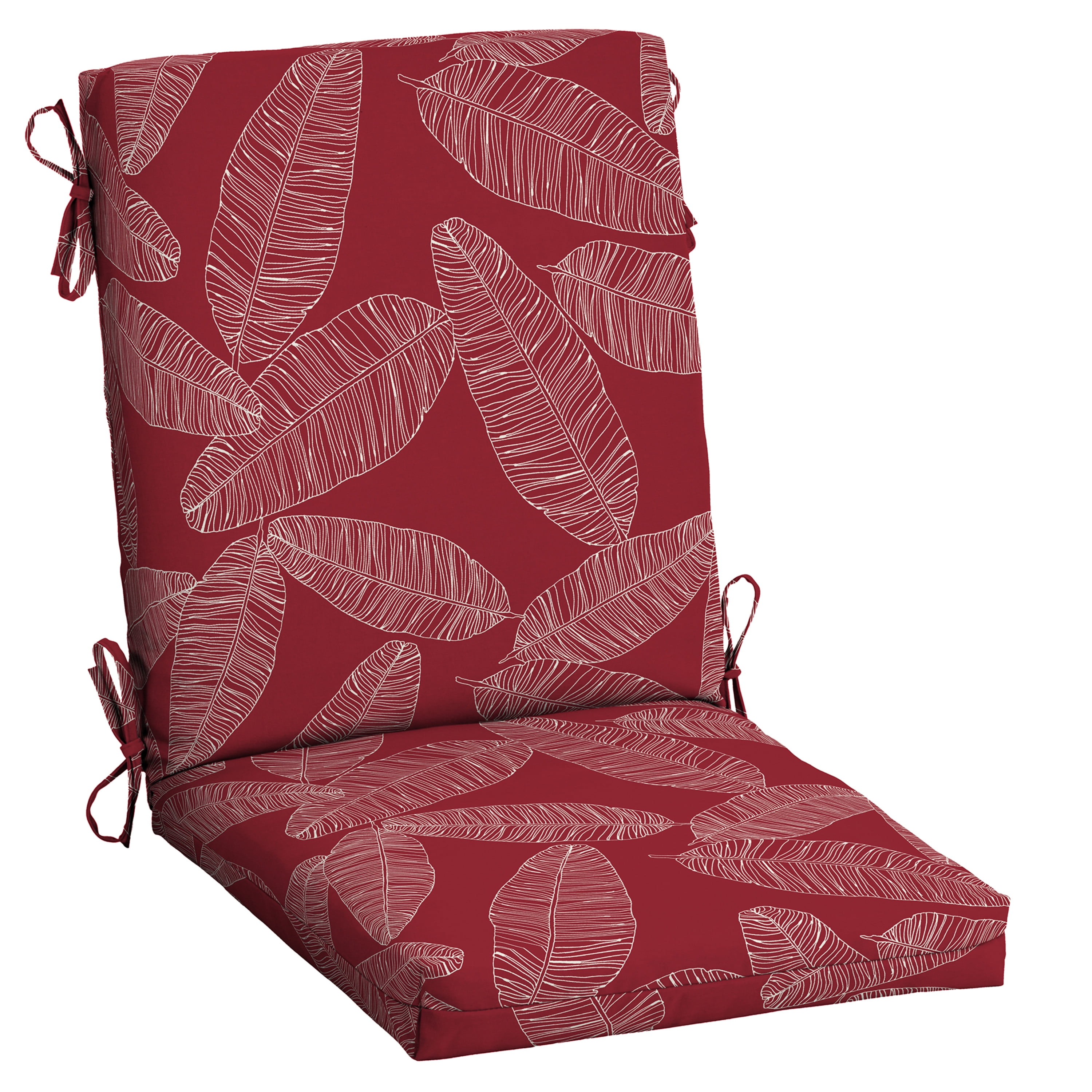 Arden Selections Outdoor Dining Chair Cushion 20 x 20, Red Leaf Palm
