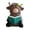 A, variant on Highland Cow Figurine with flower - Resin Scottish Cow Statue, Cute Gnome-Themed Desk Decor for Book Shelf, Tiered Tray, Home, Office, and Garden