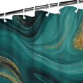 thumbnail image 3 of Teal and Gold Marble Glitter Waves Pattern Shower Curtain 36"x72" ,Bathroom Decorative Shower Curtains Set with 12 Hooks,Modern Waterproof Washable Shower Curtain, 3 of 6