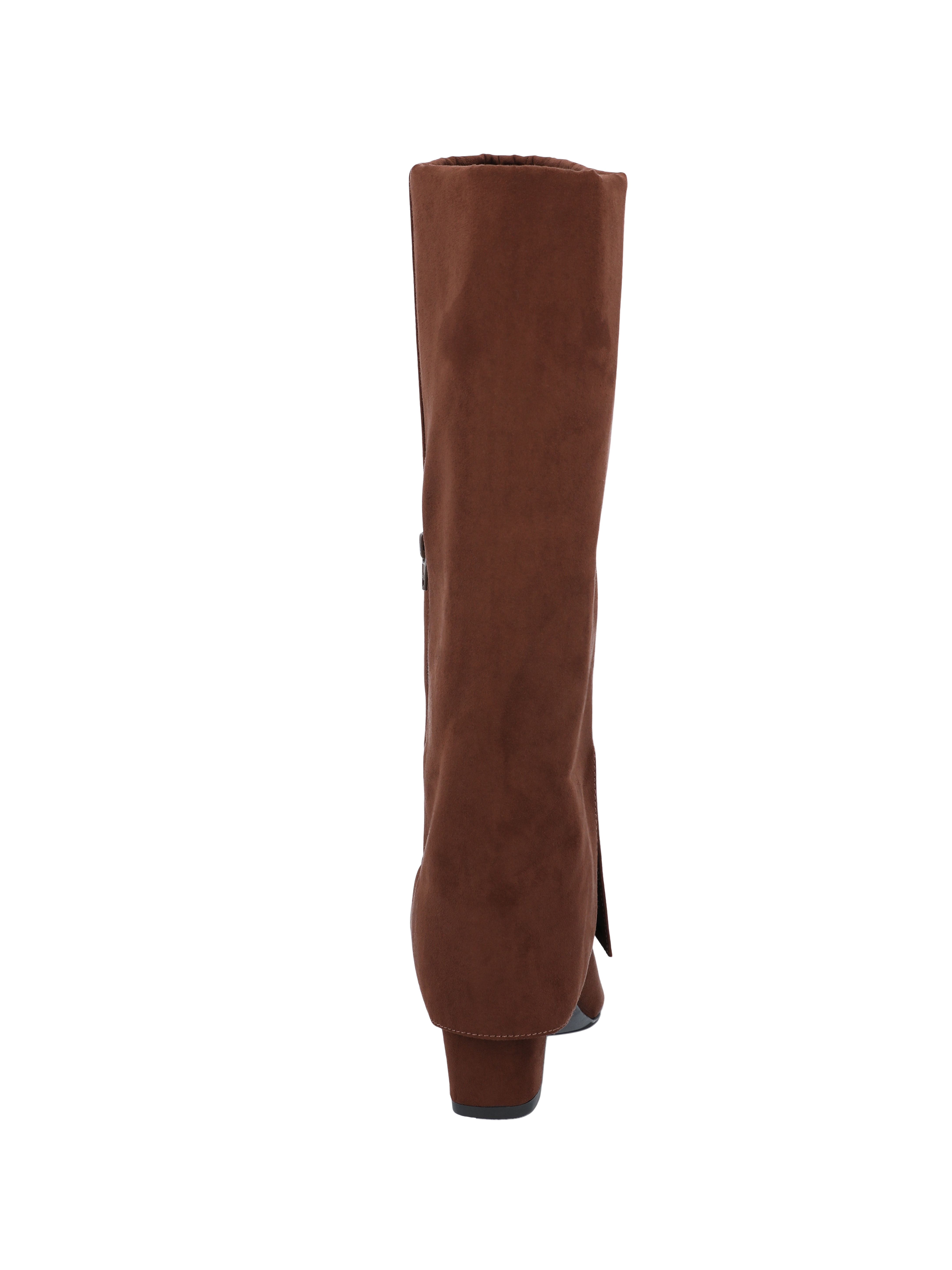 Time and Tru Women's Faux Suede Foldover Tall Boots