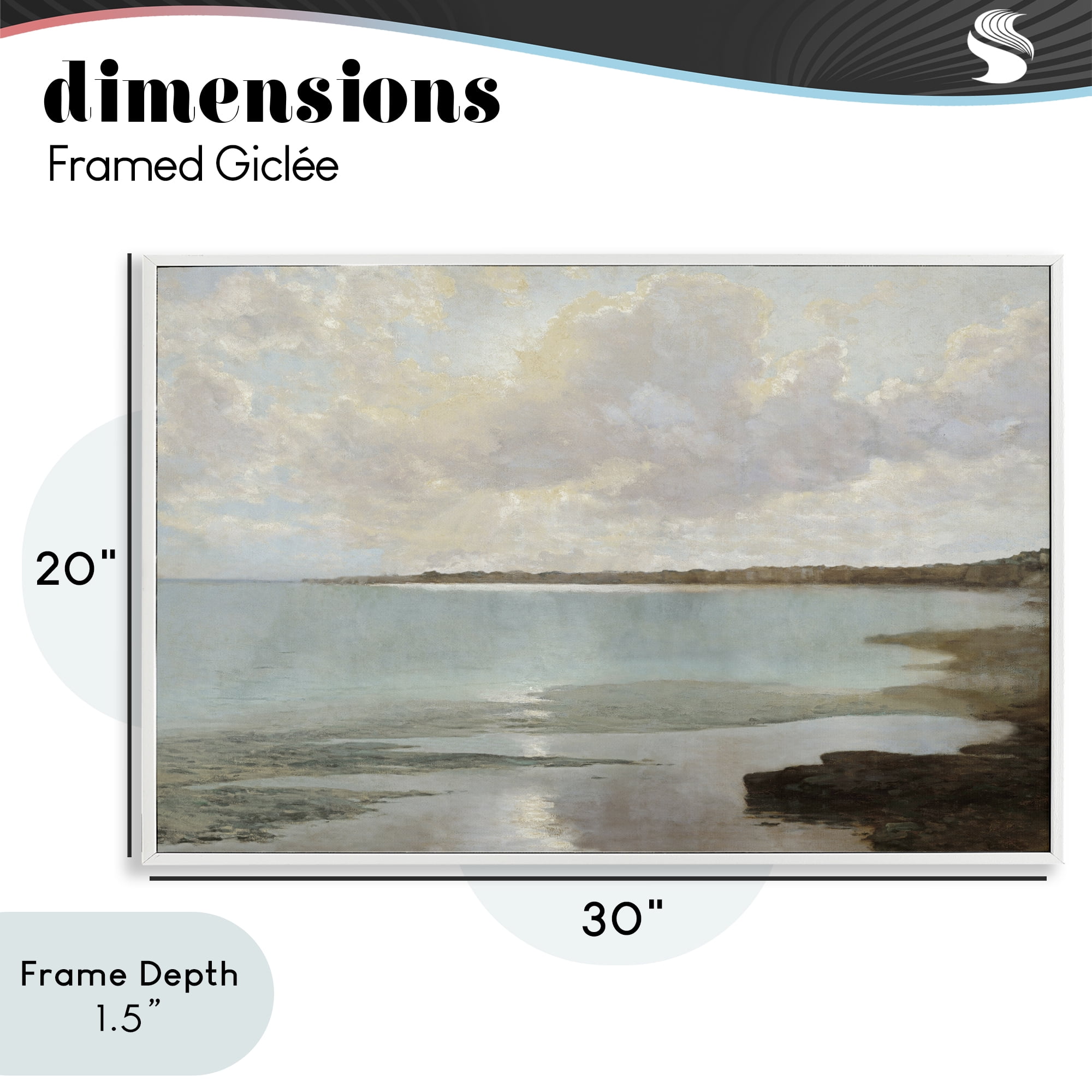 Stupell Industries At The Shore Horizon White Framed Giclee Art, design by Christy McKee