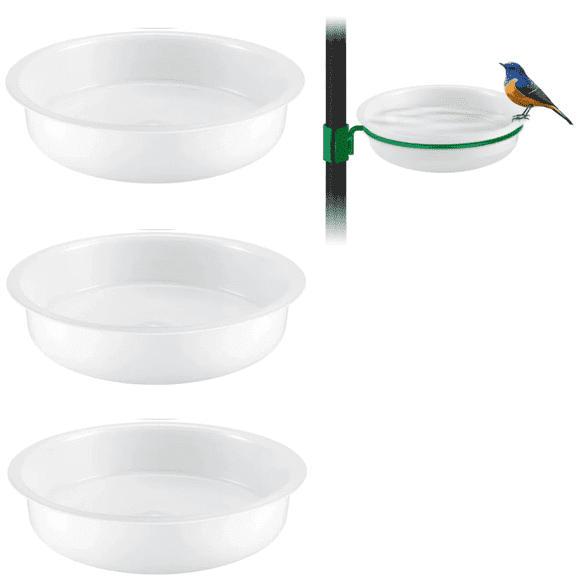 3 Pcs Bird Water Bowl, Replacement Transparent Bird Feeder bird bath Animal Lovers Garden Decoration Hanger Wildlife Bird Feeders,Plastic Bird Feeders Water Bowls for Indoor and Outdoor(Only Tray)