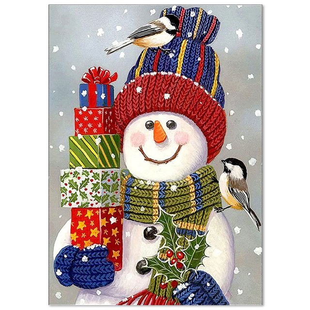 Pintura de diamantes de Navidad, pared de diamantes de imitación, adultos, decoración de cumpleaños de Año Nuevo, regalos de Papá Noel, muñeco de nieve, pinturas para el hogar tipo 11 Eigraketly HA009247-11