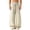 Khaki, variant on Men Dual Thin Drawstring Elastic High Waist Oversized Wide Leg Crinkle Linen Blend Pants Deep Side Pockets Lightweight Loose Fit Beach Sightseeing Daily Casual Trousers L