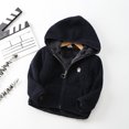 thumbnail image 2 of Meresysid Toddler Kids Baby Girls Boys Long Sleeve Cardigan Winter Fleece Coat Jacket Warm Hooded Outwear Fall Winter Outfits Black, 2 of 4