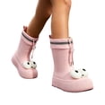 thumbnail image 6 of Cute Rain Boots for Women Big Eye Drawstring Cuff Mid Calf Rain Boots Waterproof Windproof Adjustable Slip On Garden Work Footwear, 6 of 6