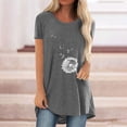 thumbnail image 3 of Women's Summer Tunic Tops to Wear with Leggings Printed Crew Neck Short Sleeve T-Shirts Casual Loose Going out Blouse, 3 of 4