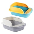 thumbnail image 1 of Cat Litter Tray,Cat Litter Box Tray with Added Frame Durable,Cat Potty Kitten Toilet Tray Pet Shovel,Kitten Toilette Sand Container Anti Splashing,Portable Cats Supplies Small Gray and Green Fernando Bandeja de arena para gatos, 1 of 8