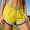 Yellow, variant on jjayotai Women Athletic Shorts 2 in 1 Running Shorts High Split Color Block Workout Yoga Mesh Shorts Summer Quick Dry Shorts with Pockets