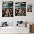 thumbnail image 4 of Designart "Perspective Black Beach Pier III" Nautical & Beach Print on Natural Pine Wood, 4 of 5
