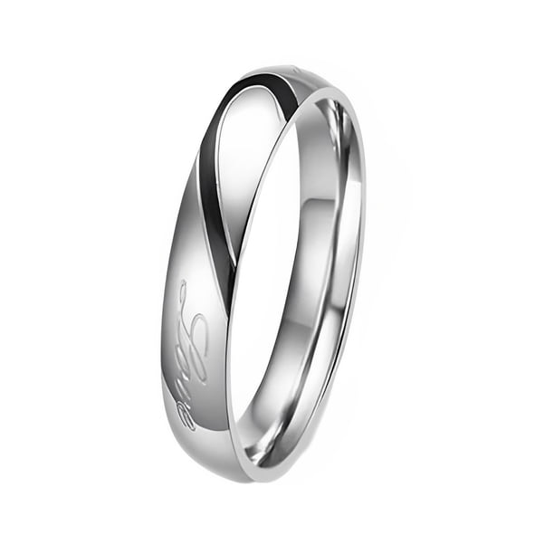Anillo de acero inoxidable a la moda ligero portátil corazón presente anillos de dedo resistente Simple impermeable joyería Festival Ropa, zapatos y accesorios Miscelánea 12 Tamaño (Hombre8) Guardurnaity AP014640-08