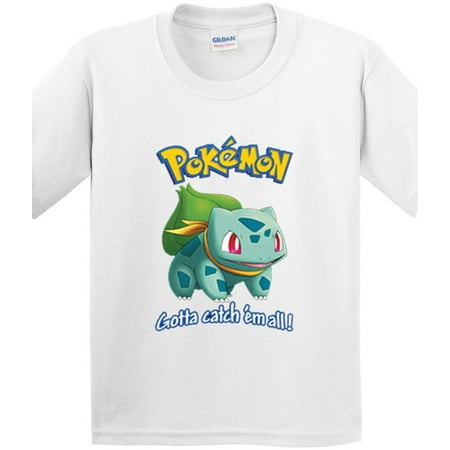 Pokemon T-shirt Tee - New Way 563 - Youth T-Shirt Pokemon Go Gotta Catch 'Em All Bulbasaur