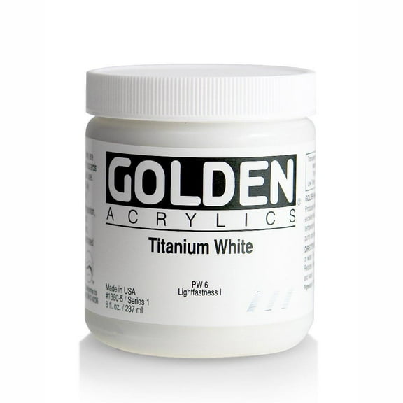 Golden Heavy Body Artist Acrylics - Titanium White, 8 oz Jar