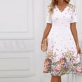 thumbnail image 4 of Levmjia Womens Floral Print Midi Dress V Neck A Line Short Sleeve Cocktail Fashion Summer Party Dress Elegant Flowy And Flare, 4 of 5